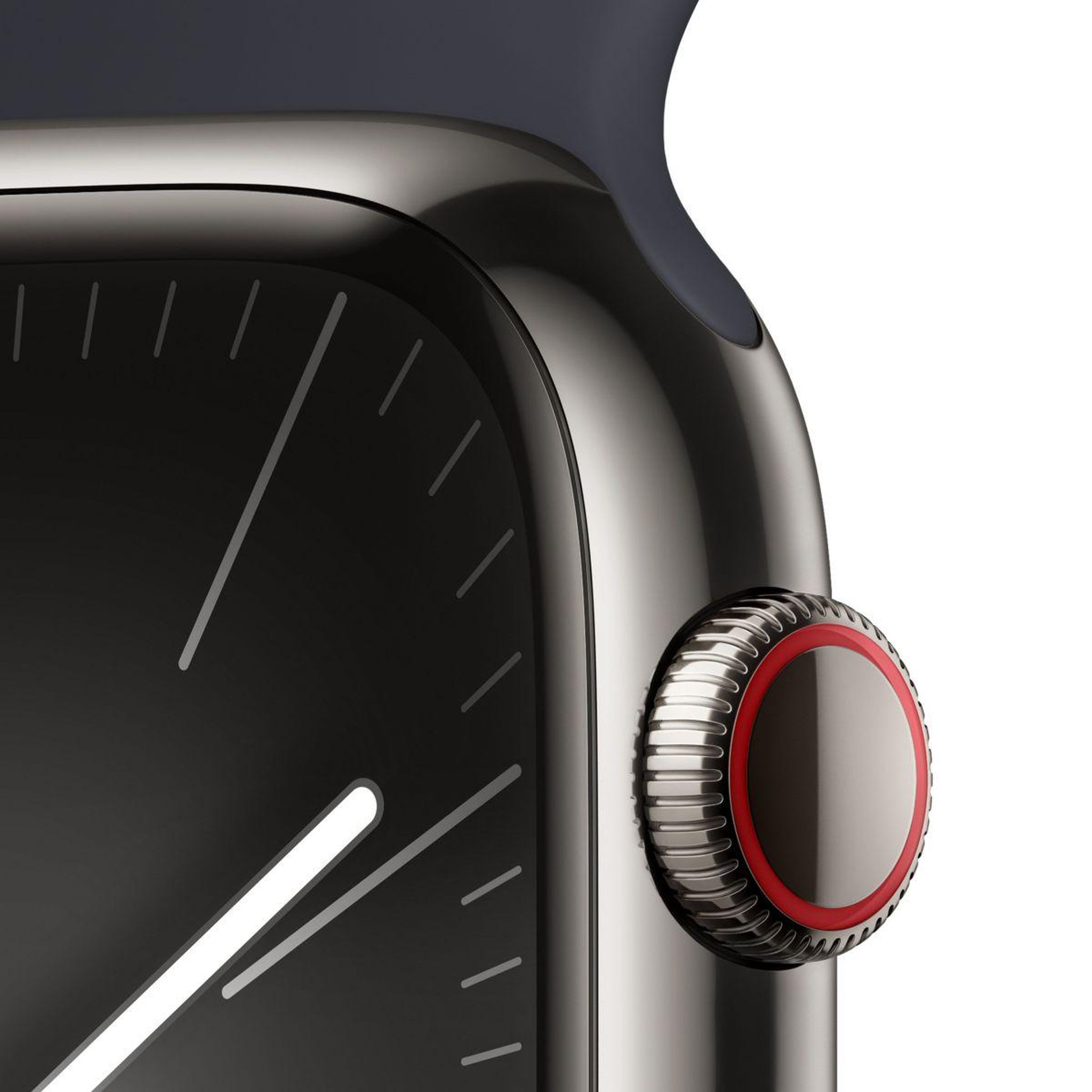Voir la diapositive 3 : APPLE Montre connectée Serie 9 Cellular 45mm Acier/Graphite Minuit S/M