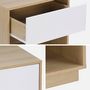 Voir la diapositive 6 : SWEEEK Table de chevet 1 tiroir 1 niche effet bois bicolore