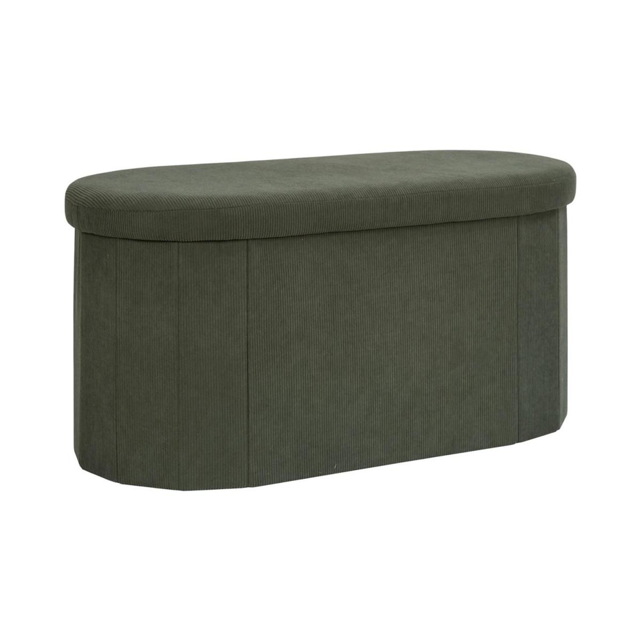The Home Deco Factory Banc coffre pliable côtelé  jules  76cm vert
