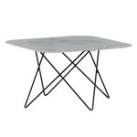 Paris Prix Table Basse en Verre Marbré  Tristar  80cm Blanc
