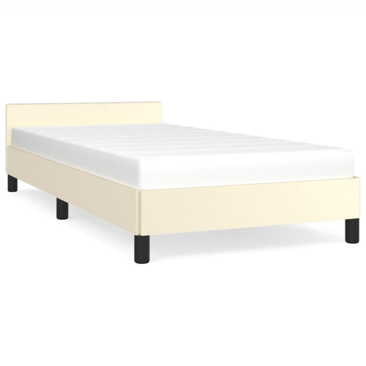 VIDAXL Cadre de lit avec tete de lit sans matelas creme 90x200 cm