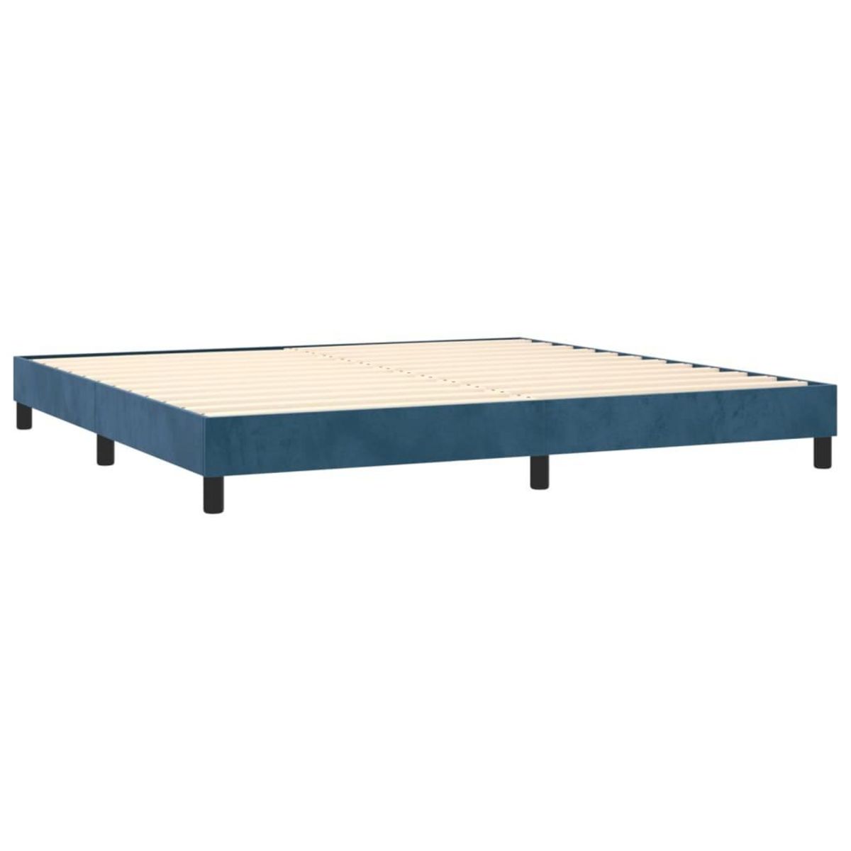 VIDAXL Sommier a lattes de lit avec matelas LED Bleu fonce 200x200 cm