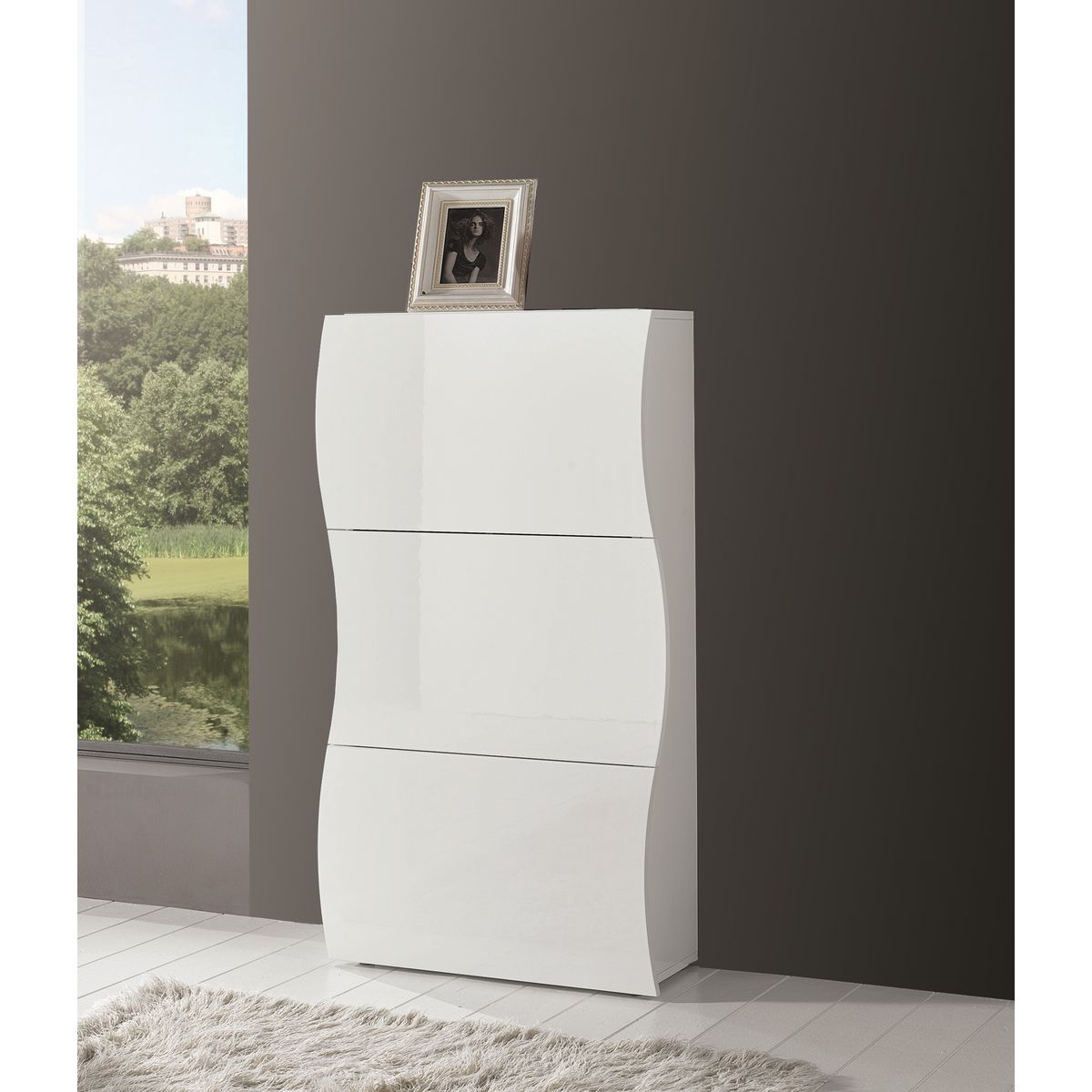 Meuble à chaussures CLOUD, 3 portes abattantes