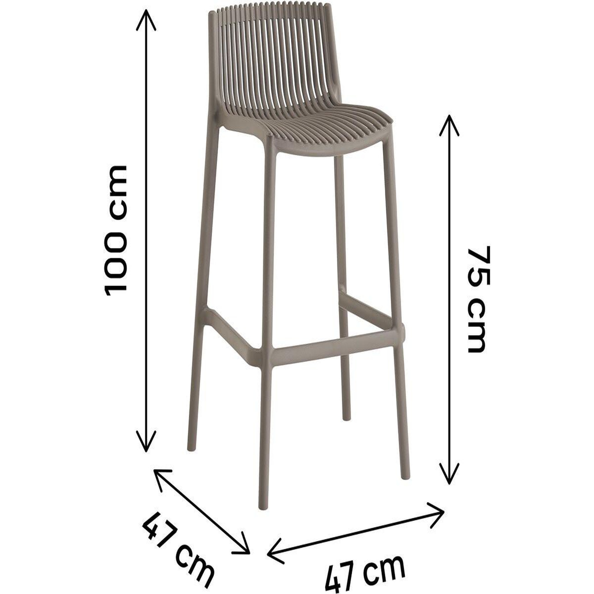 Voir la diapositive 3 : Habitat et Jardin Lot de 2 chaises hautes empilables en plastique  néora  - taupe