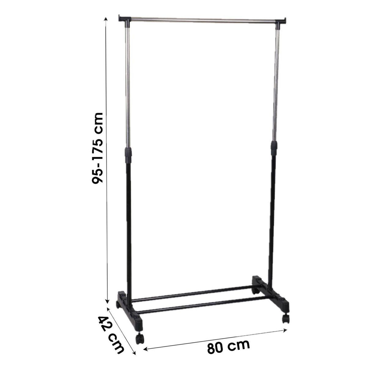 DIVERS Penderie mobile Pendo - L. 80 x H. 170 cm - Noir