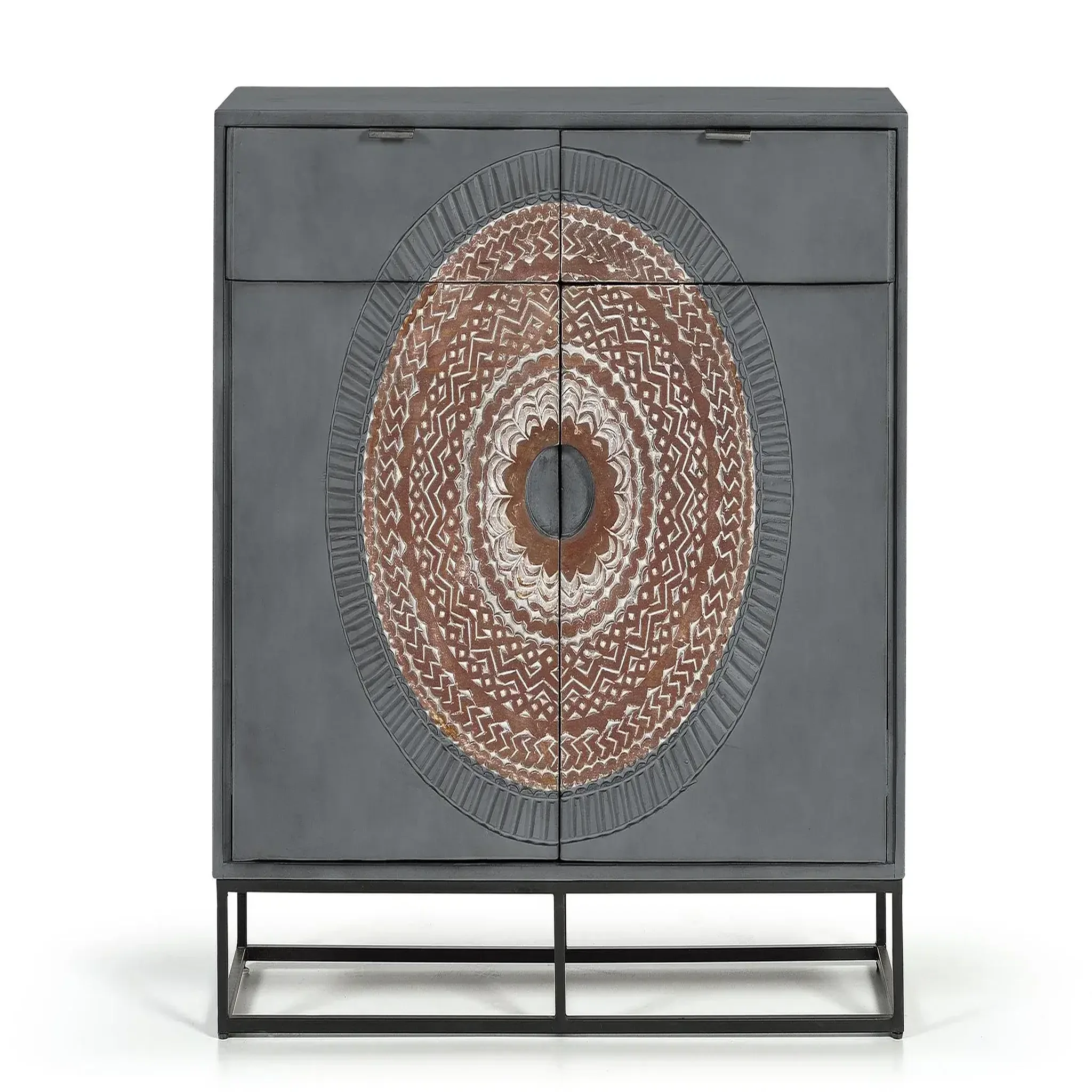GINER Y COLOMER SL Commode en bois de manguier 100 cm style ethnique contemporain industriel