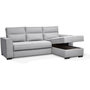Voir la diapositive 4 : MARKET24 Canapé angle convertible réversible 4 places MONTREAL - Tissu gris clair - L 247 x P 158 x H 92 cm - Fabriqué en France - HEX