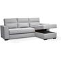 Voir la diapositive 4 : MARKET24 Canapé angle convertible réversible 4 places MONTREAL - Tissu gris clair - L 247 x P 158 x H 92 cm - Fabriqué en France - HEX
