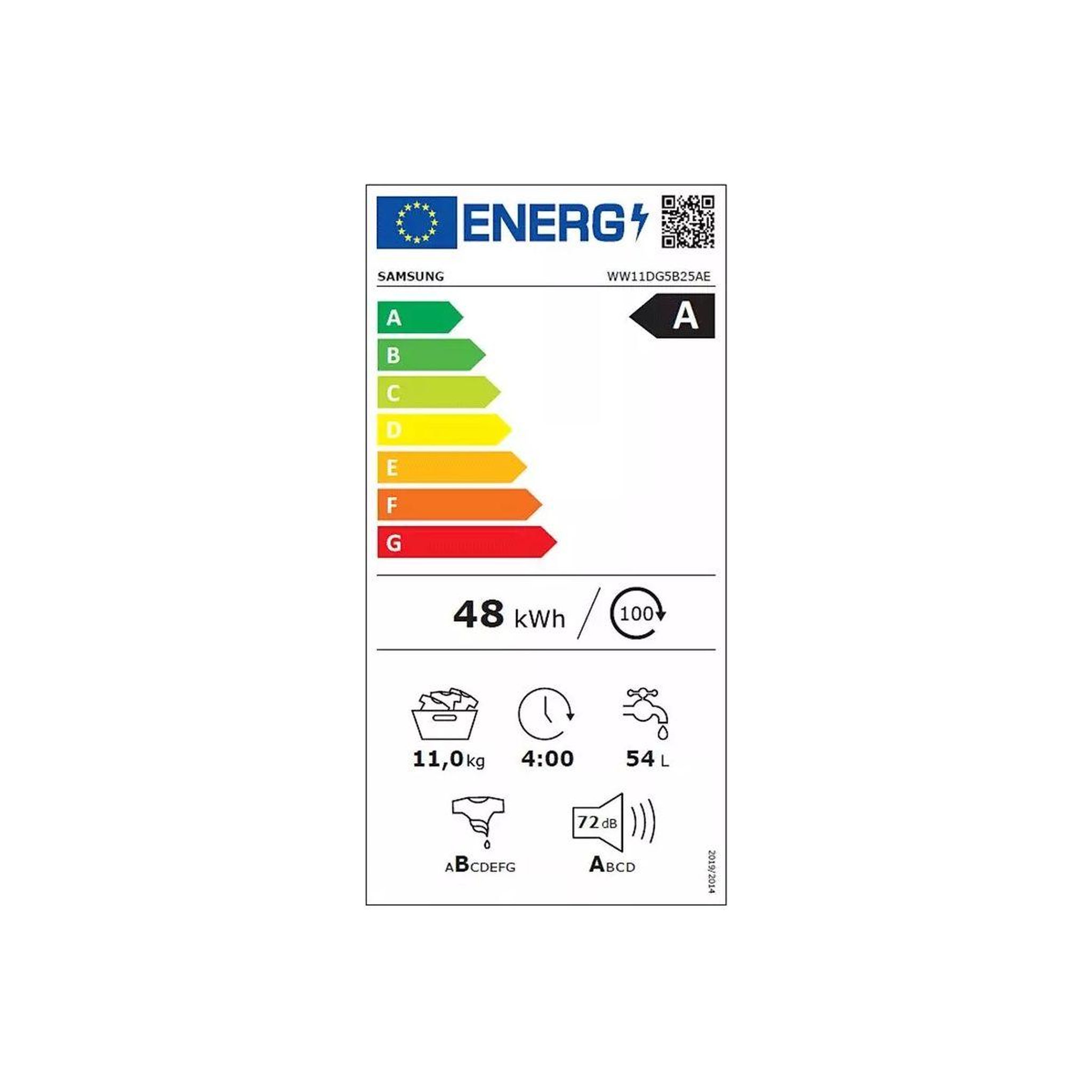 Voir la diapositive 6 : Samsung Lave linge hublot ww11dg5b25ae - 11 kg - 1400 tr/min - classe a - moteur induction - connecté wifi - bespoke ai
