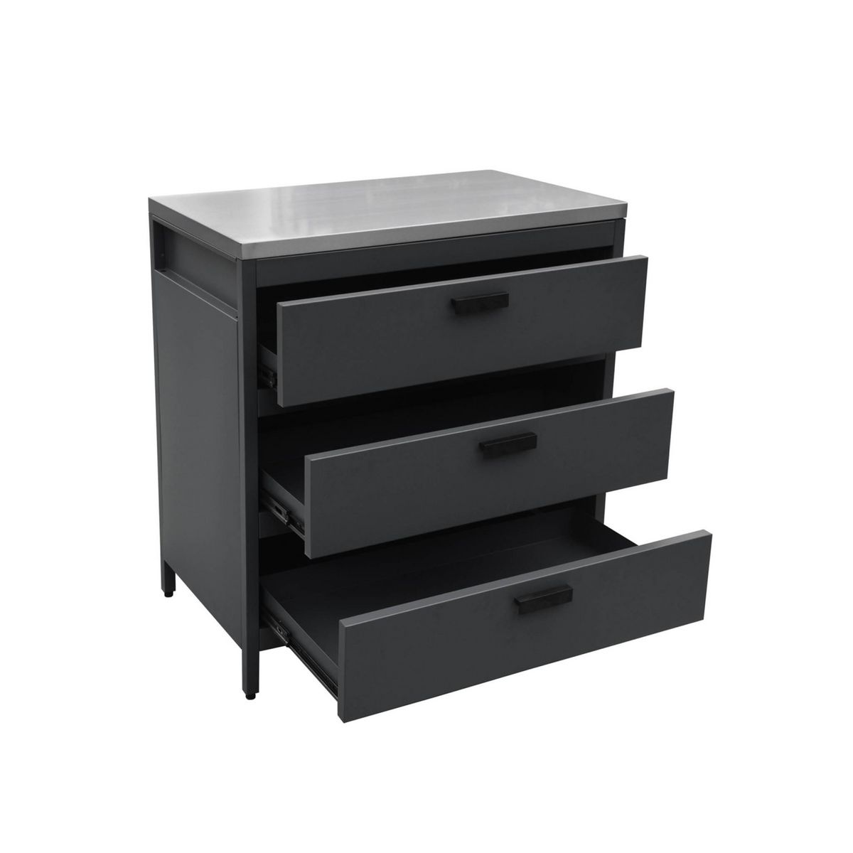 SWEEEK Cuisine d'extérieure en acier avec 3 tiroirs L80cm