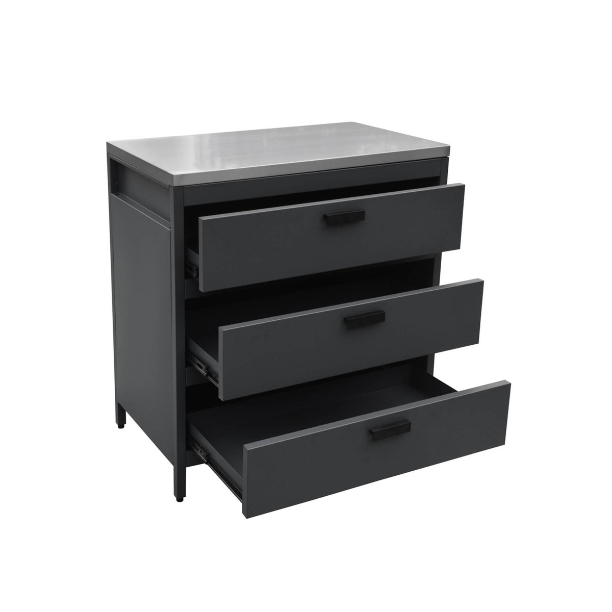 SWEEEK Cuisine d'extérieure en acier avec 3 tiroirs L80cm