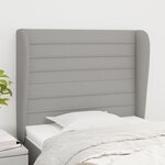 VIDAXL Tete de lit avec oreilles Gris clair 83x23x118/128 cm Tissu