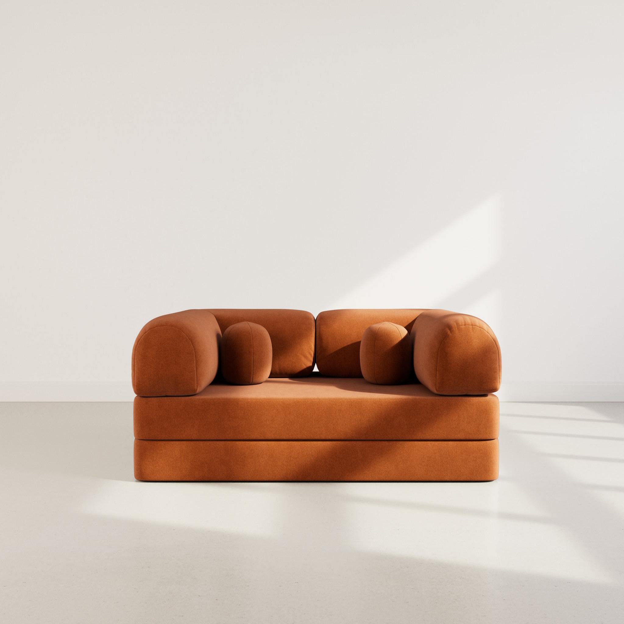 Voir la diapositive 5 : BEST MOBILIER Nebula - canapé 3 places convertible en velours texturé