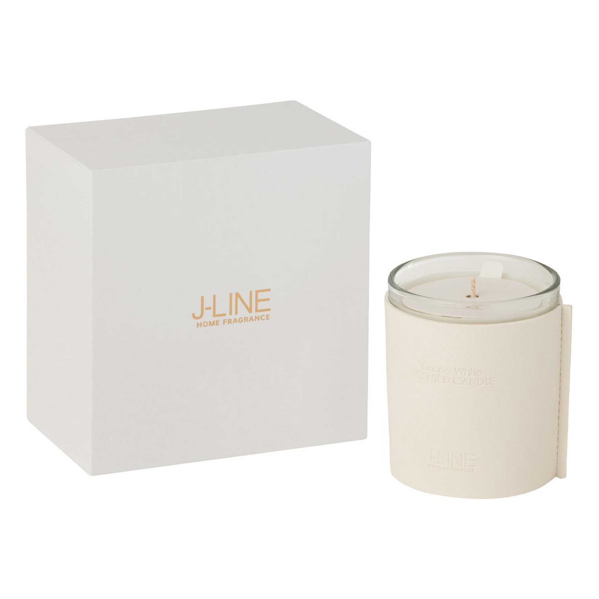 Voir la diapositive 3 : J-LINE Bougie parfumée  scented  14cm grape white