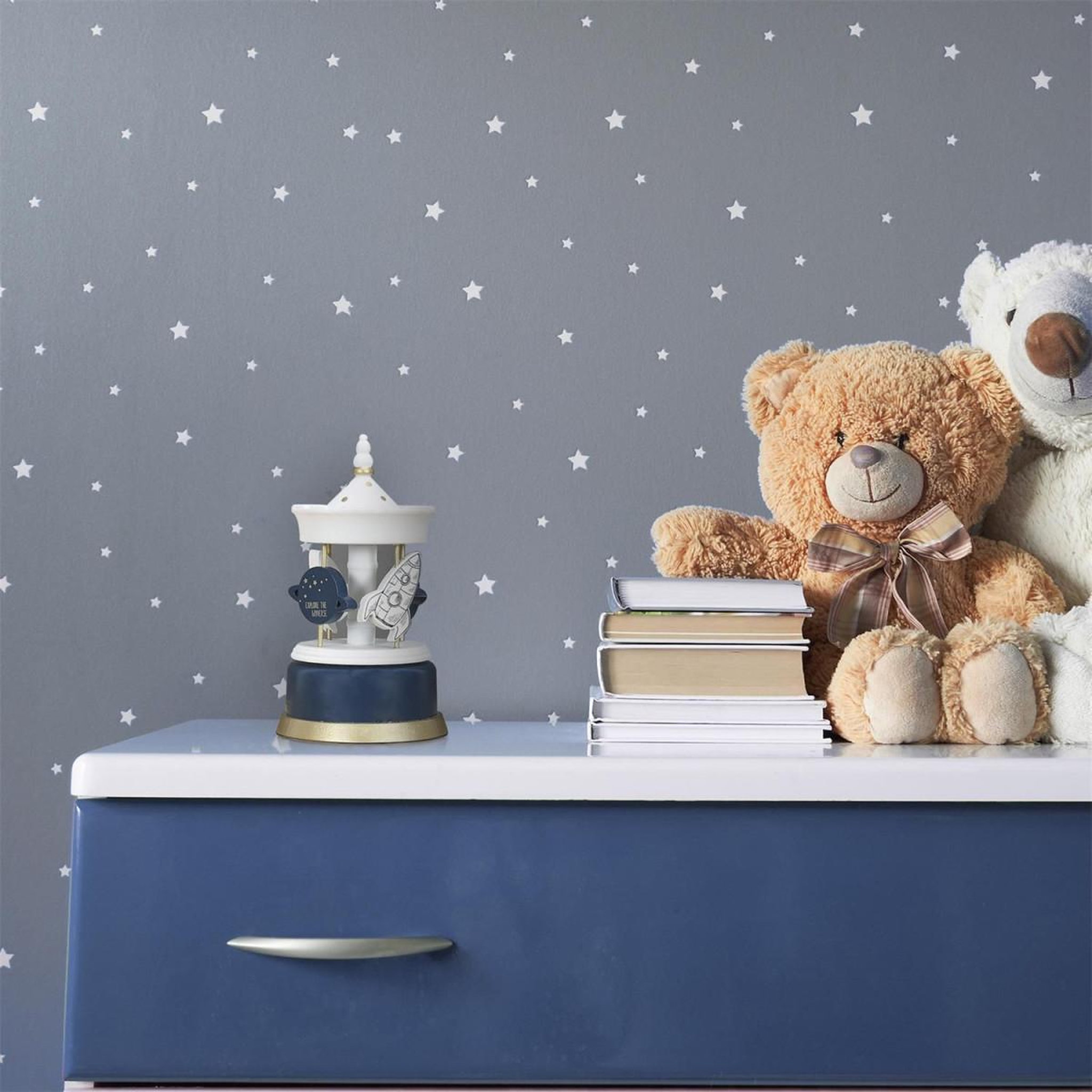 Voir la diapositive 5 : HOME DECO KIDS Carrousel musical  enfant garçon  20cm bleu