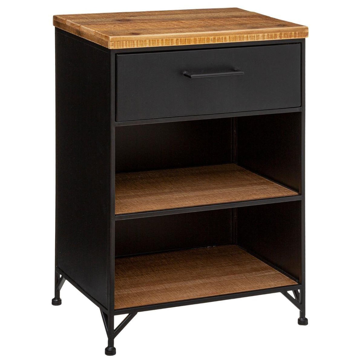 ATMOSPHERA Table de Chevet 1 Tiroir  Cierna  63cm Noir