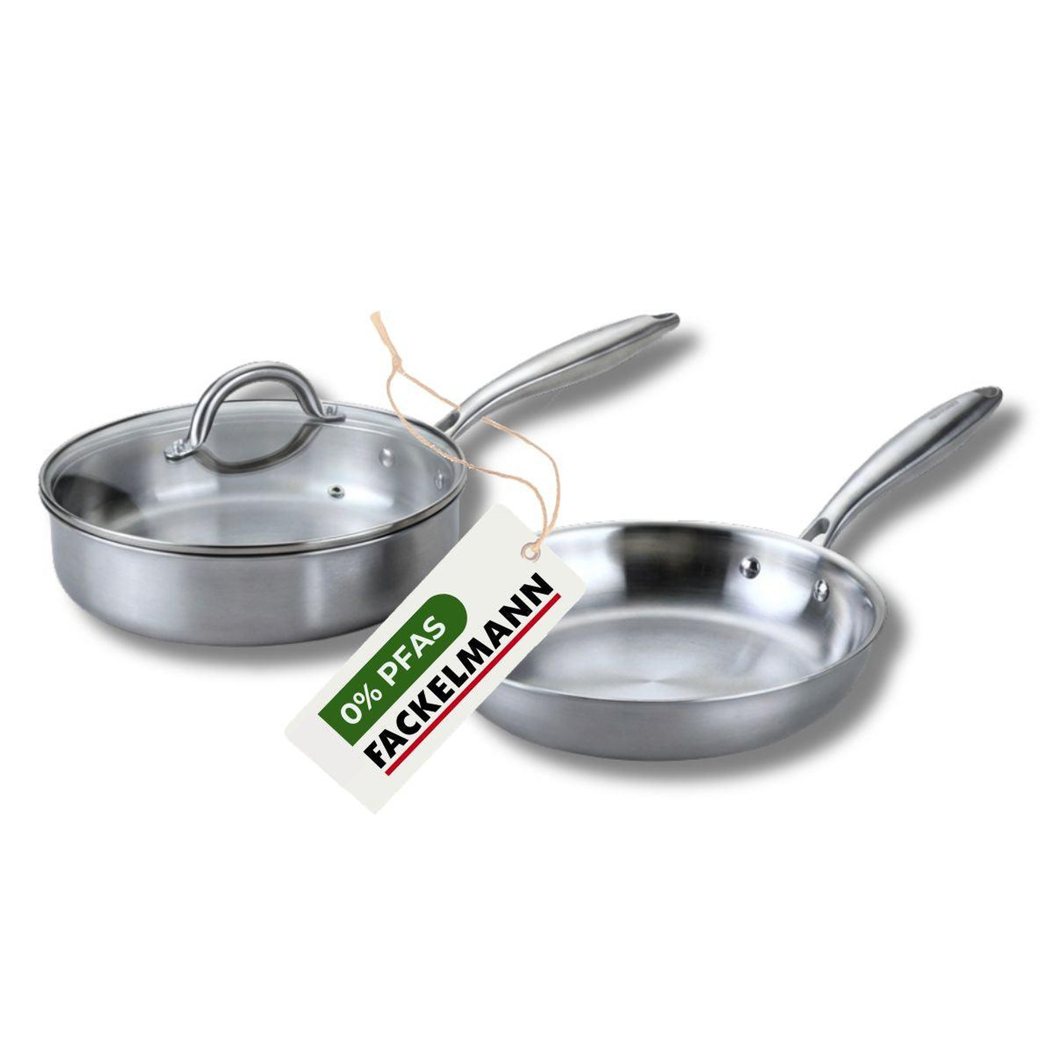 Fackelmann Set de 2 poêles de cuisson 24 cm en inox sans pfas fackelmann vita3