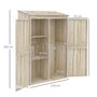 Voir la diapositive 3 : OUTSUNNY Armoire de jardin 2 portes bois - 2 étagères, grand compartiment - 120 x 57 x 183 cm - sapin pré-huilé