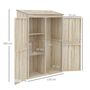 Voir la diapositive 3 : OUTSUNNY Armoire de jardin 2 portes bois - 2 étagères, grand compartiment - 120 x 57 x 183 cm - sapin pré-huilé