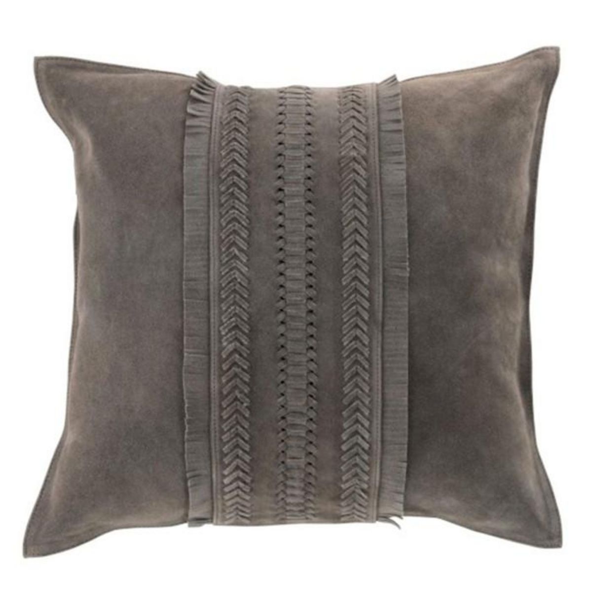 Paris Prix Coussin Déco Carré Cuir  India  45x45cm Gris