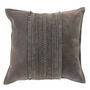 Voir la diapositive 1 : Paris Prix Coussin Déco Carré Cuir  India  45x45cm Gris