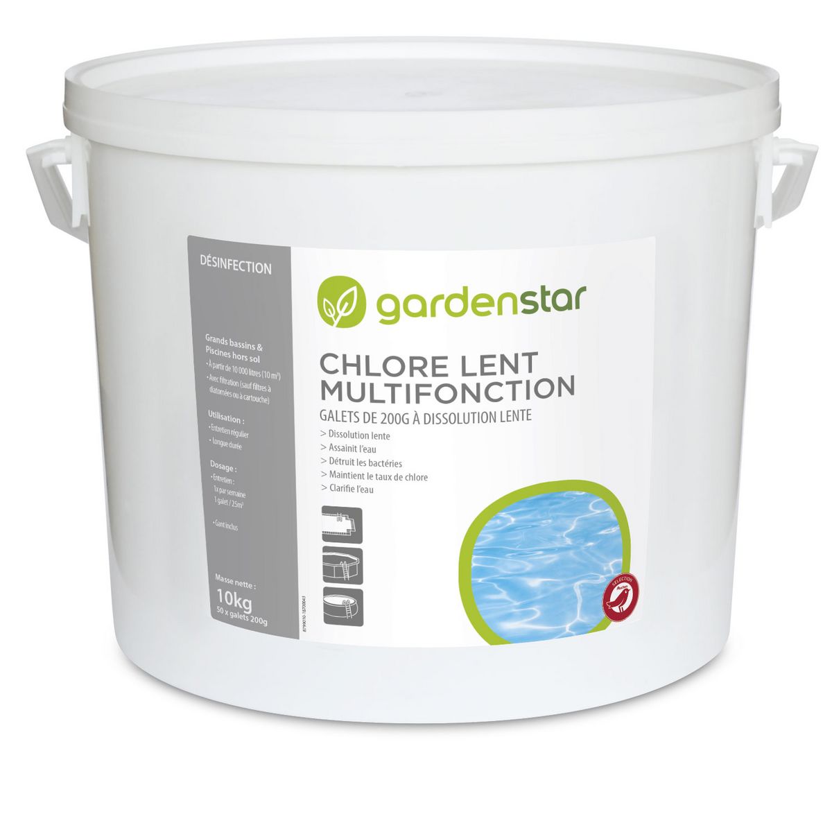 GARDENSTAR Chlore lent multifonction 10 kg