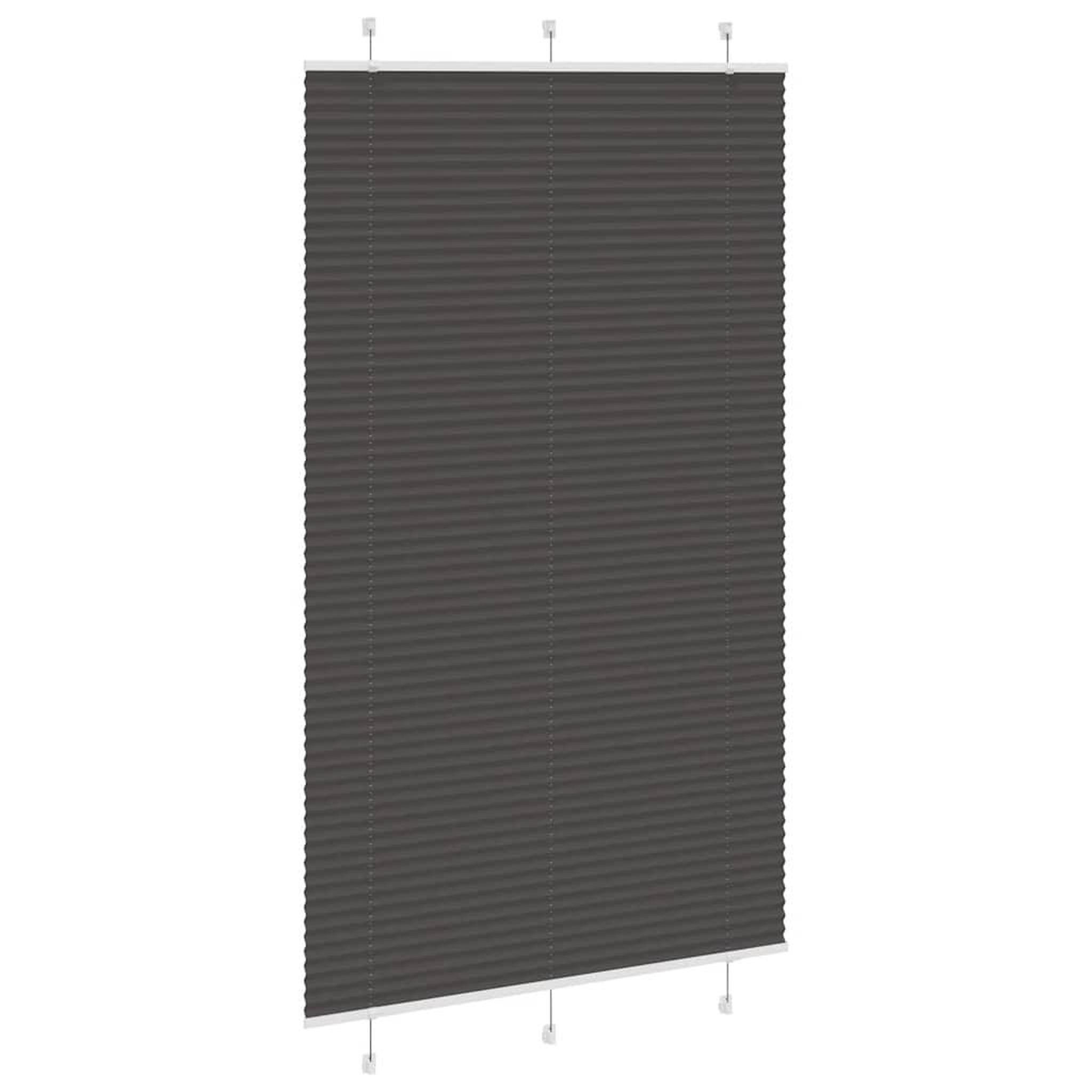 Voir la diapositive 3 : VIDAXL Store plisse noir 115x200 cm largeur du tissu 114,4cm polyester