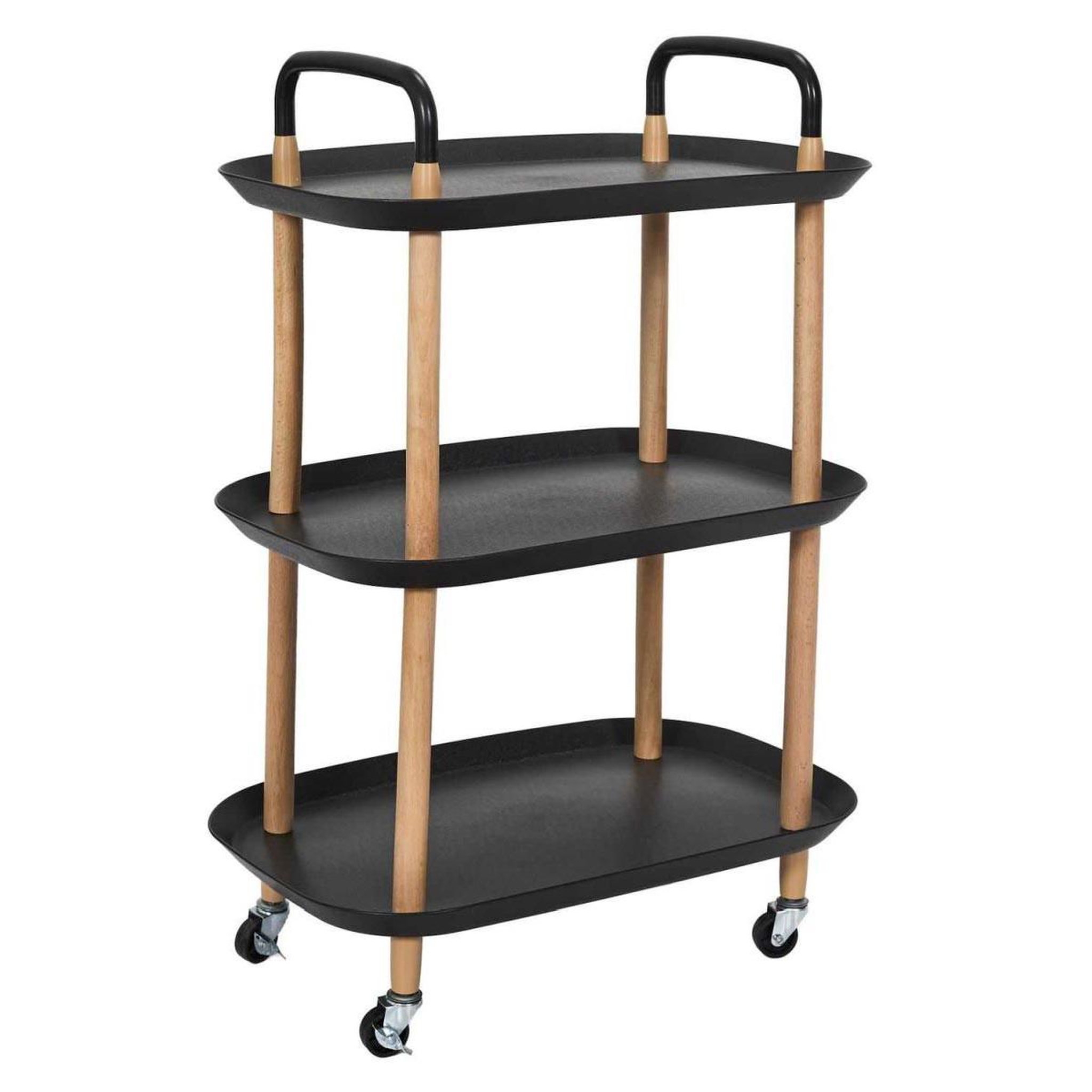 The Home Deco Factory Desserte de cuisine 3 niveaux  kaleo  81cm noir
