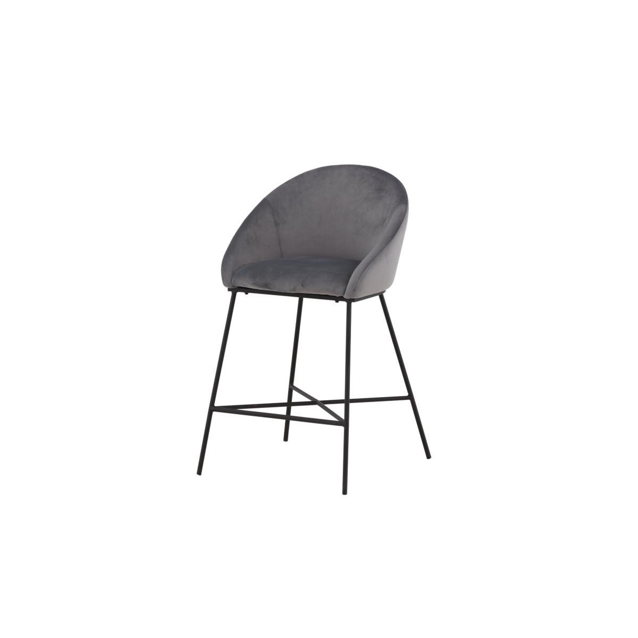 Voir la diapositive 5 : Paris Prix Chaise de bar en velours  alton  97cm gris foncé