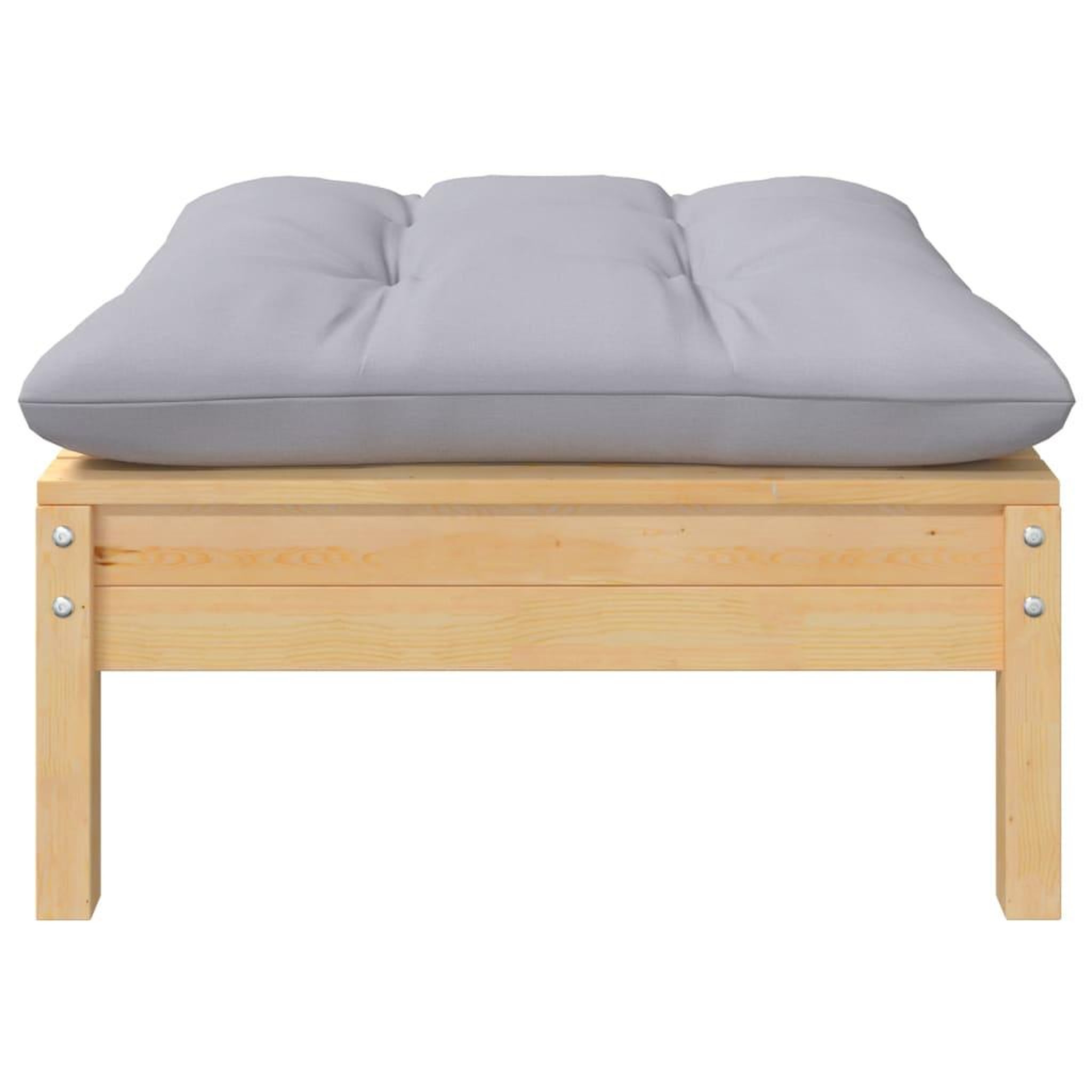 Voir la diapositive 5 : VIDAXL Salon de jardin 5 pcs avec coussins gris bois de pin massif