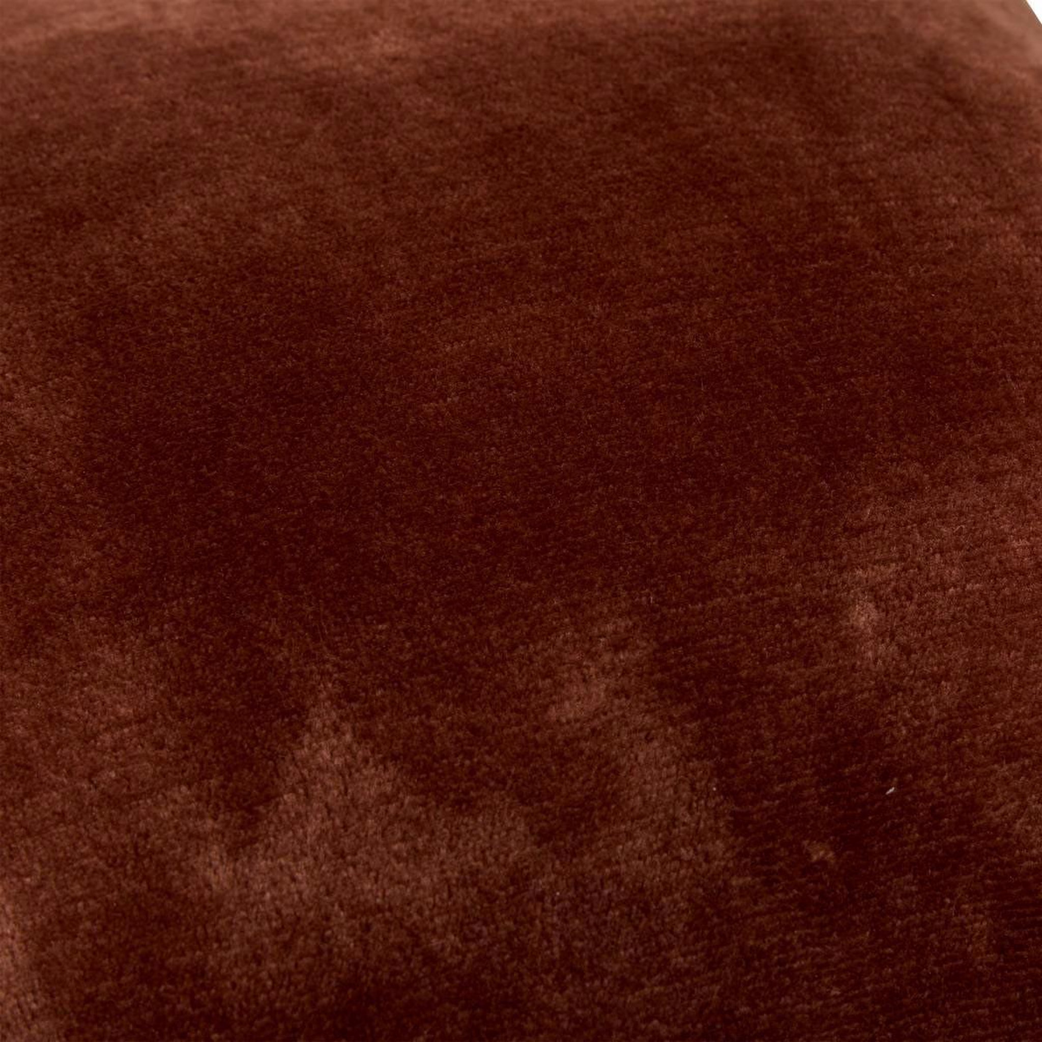 Voir la diapositive 4 : ATMOSPHERA Coussin en flanelle uni  ollis  38x38cm marron tonka
