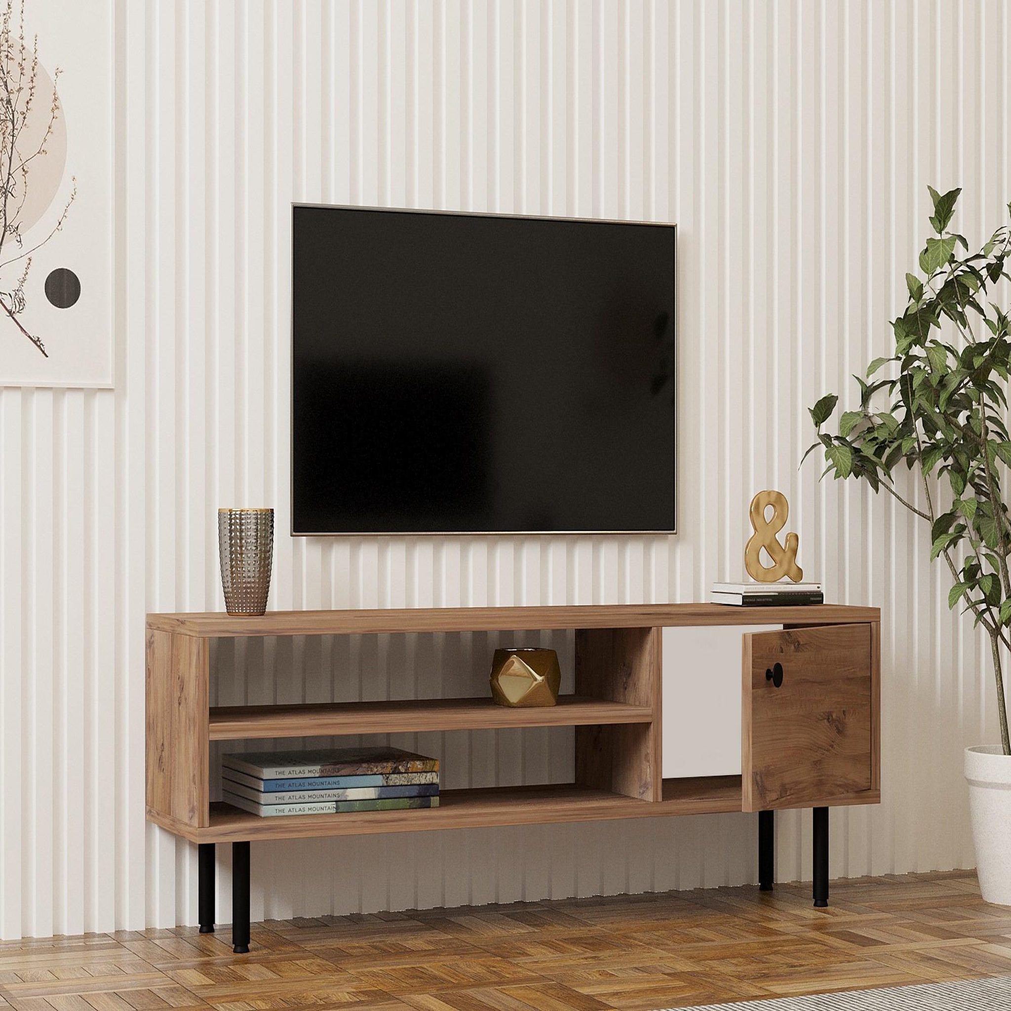 Voir la diapositive 4 : Habitat et Jardin Meuble tv en bois  avila  - 120 x 30 x 38 cm - pin atlantique