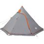Voir la diapositive 3 : VIDAXL Tente de camping tipi 5 personnes gris impermeable