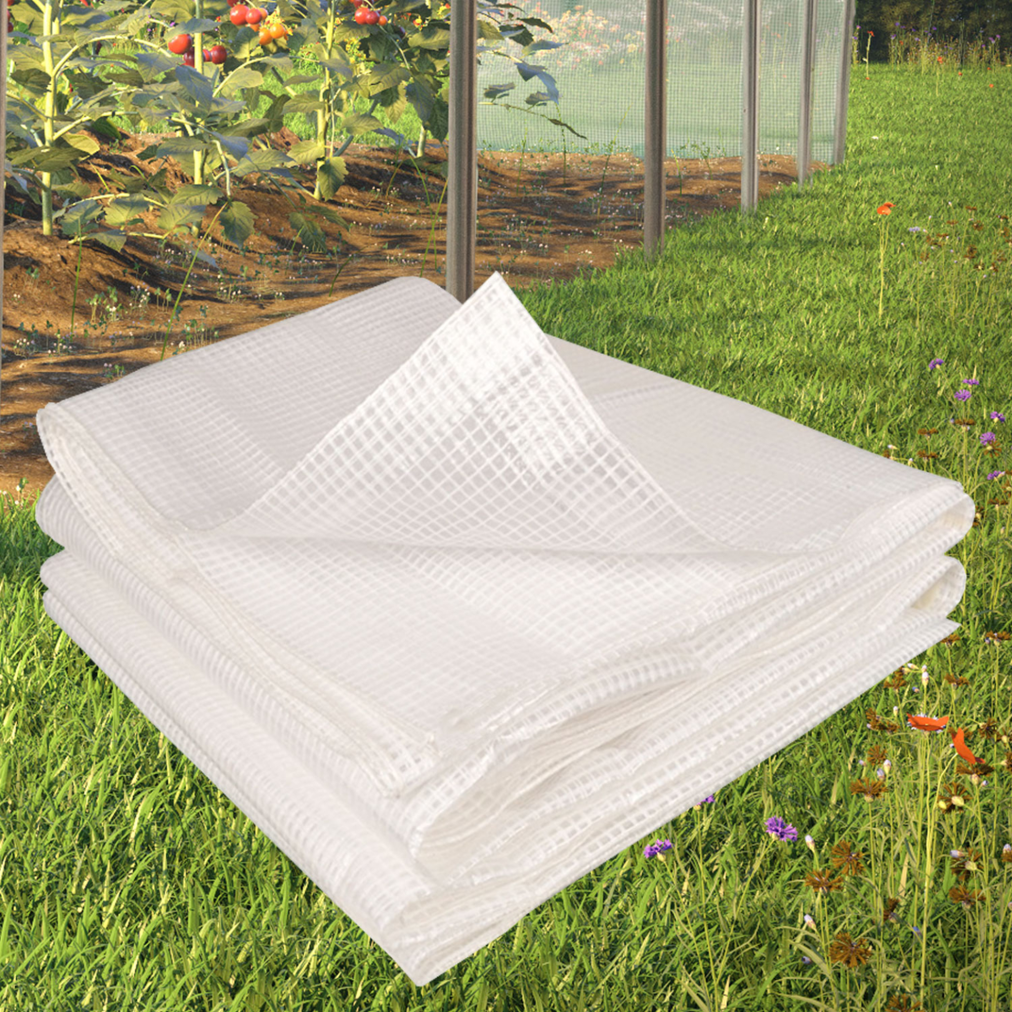Voir la diapositive 2 : ID MARKET Bâche armée transparente 8x12 m renforcée