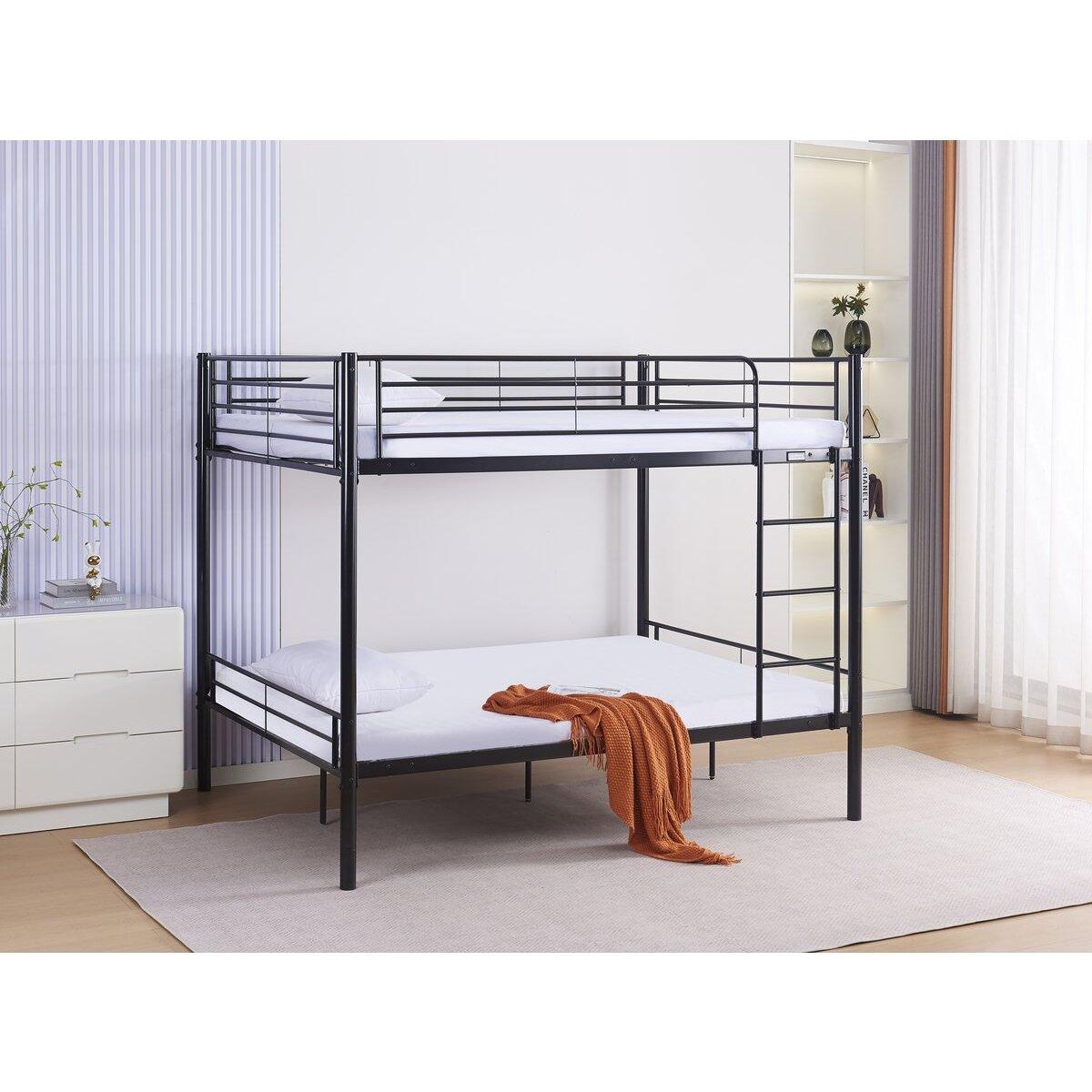 Habitat et Jardin Lit superposé double  Adam  - Sommier inclus - 140 x 190 cm - Noir