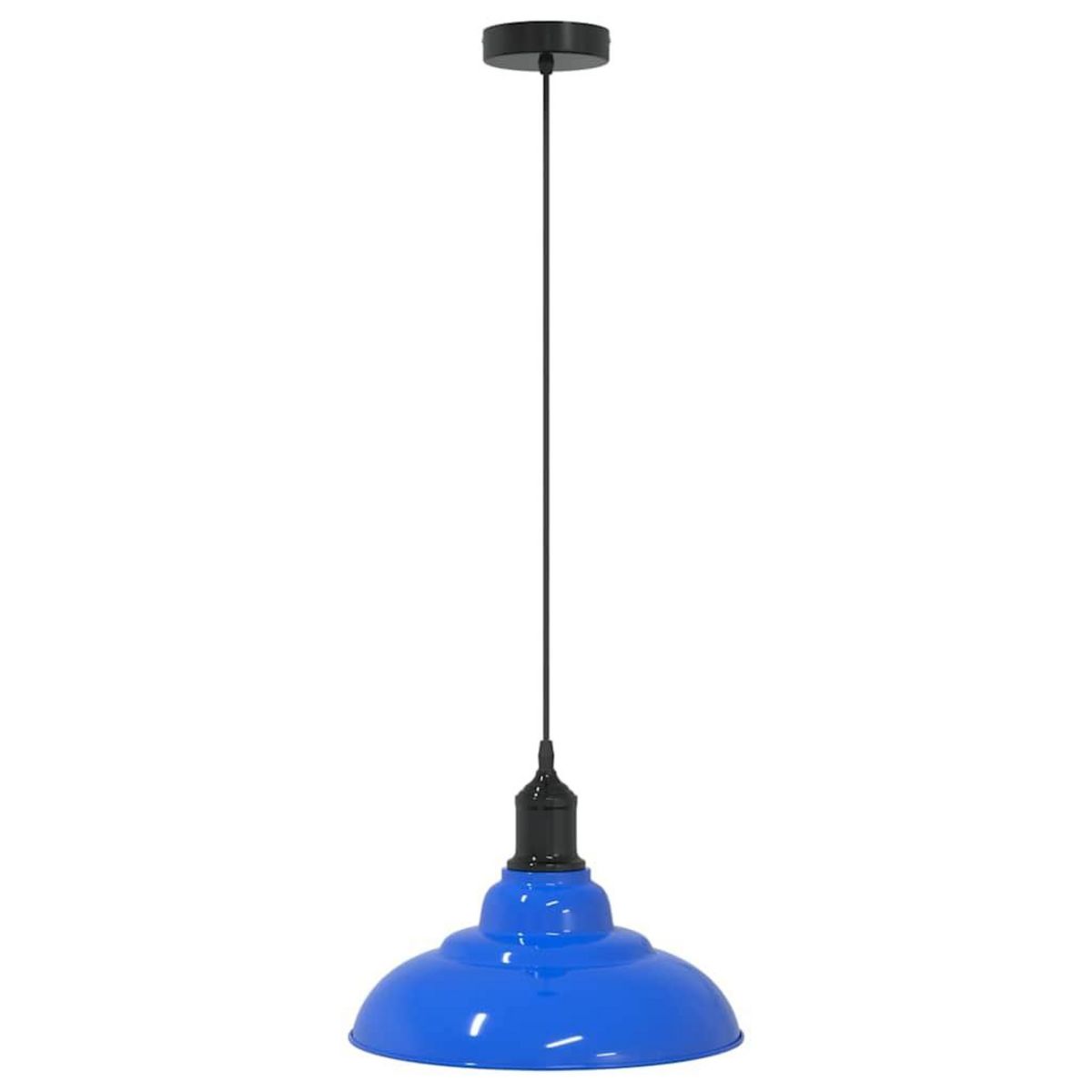 VIDAXL Lampe suspendue reglable hauteur E27 bleu fonce Ø 31 cm metal