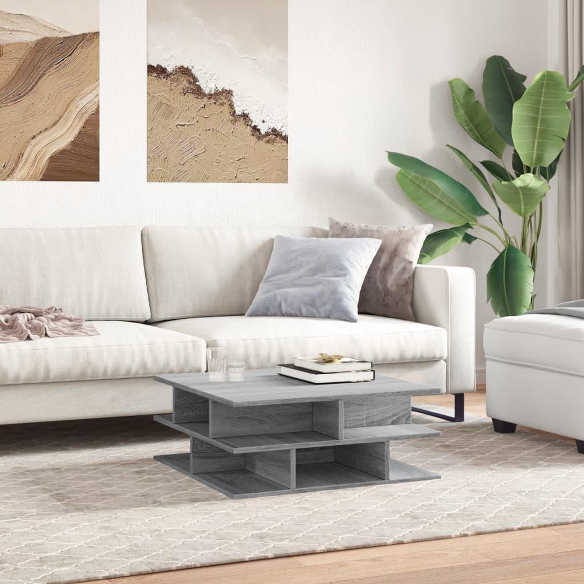 Voir la diapositive 3 : VIDAXL Table basse sonoma gris 70x70x29 cm bois d'ingenierie
