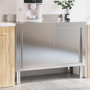 Voir la diapositive 1 : VIDAXL Table de travail de cuisine avec portes coulissantes inox