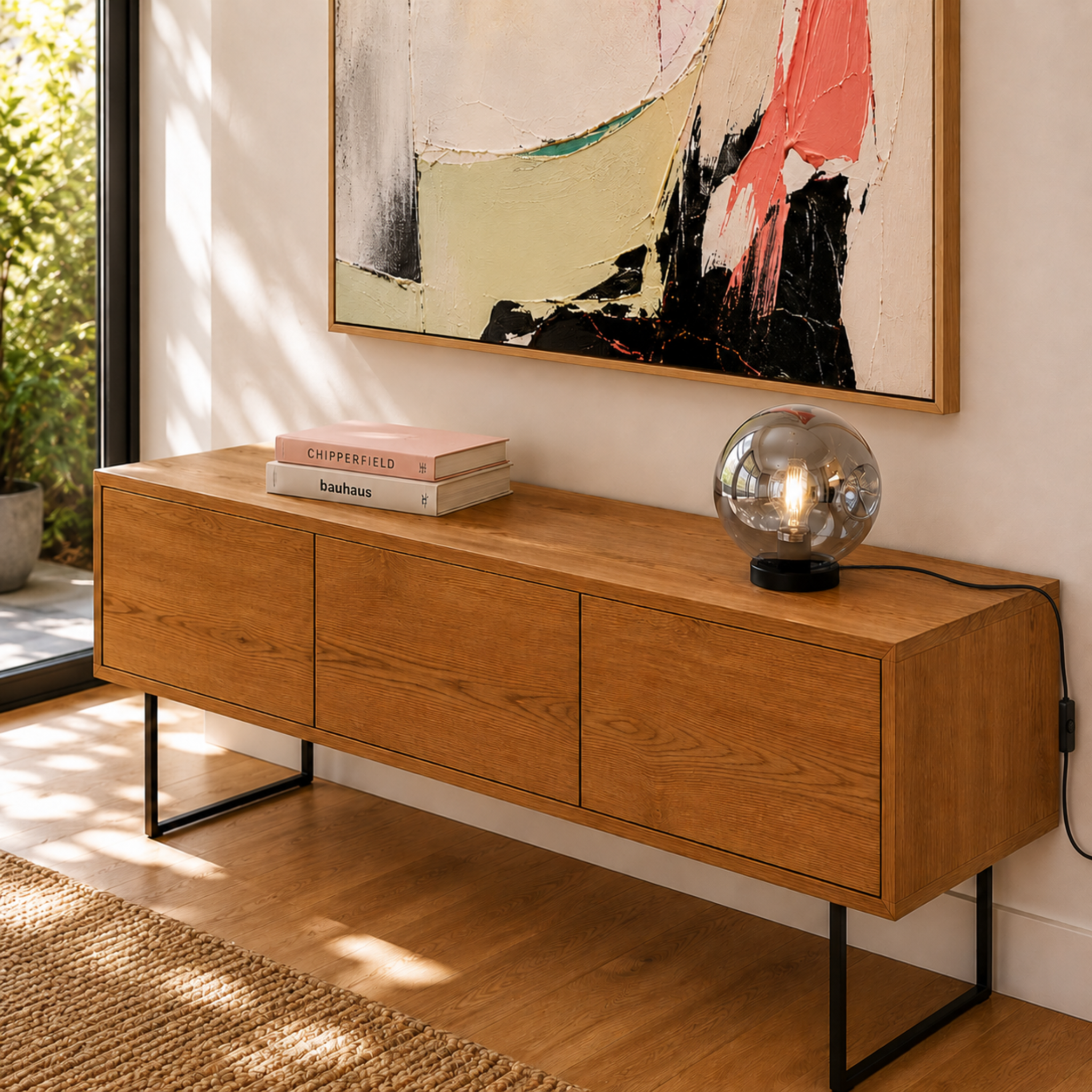 Voir la diapositive 5 : MAISON PAVANE Lampe à poser chrome en verre et métal  -Brume
