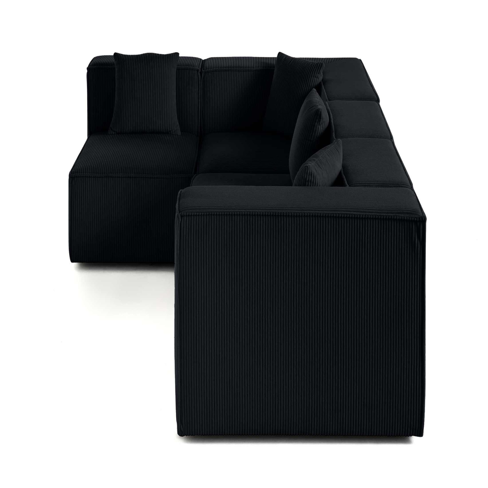 Voir la diapositive 4 : LISA DESIGN Arty - canapé modulable d'angle gauche 4 places - en velours côtelé