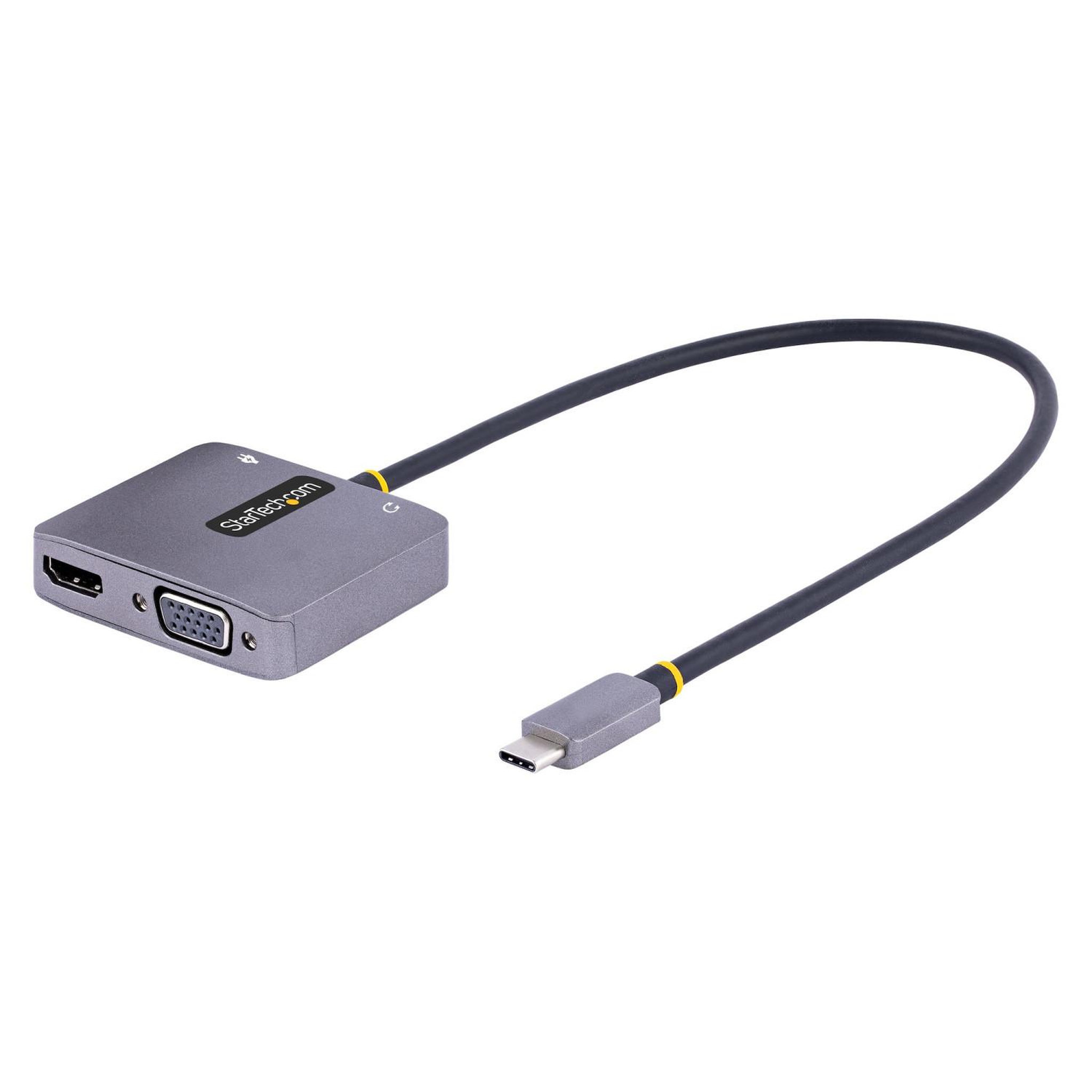 Startech StarTech.com Adaptateur USB C vers HDMI VGA avec Sortie Audio 3,5 - Adaptateur Multiport USB C - Adaptateur USB Type-C, 4K 60Hz HDR, 100W PD 3.0 - Adaptateur Vidéo Compatible TB3/4 - Adaptateur de Voyage