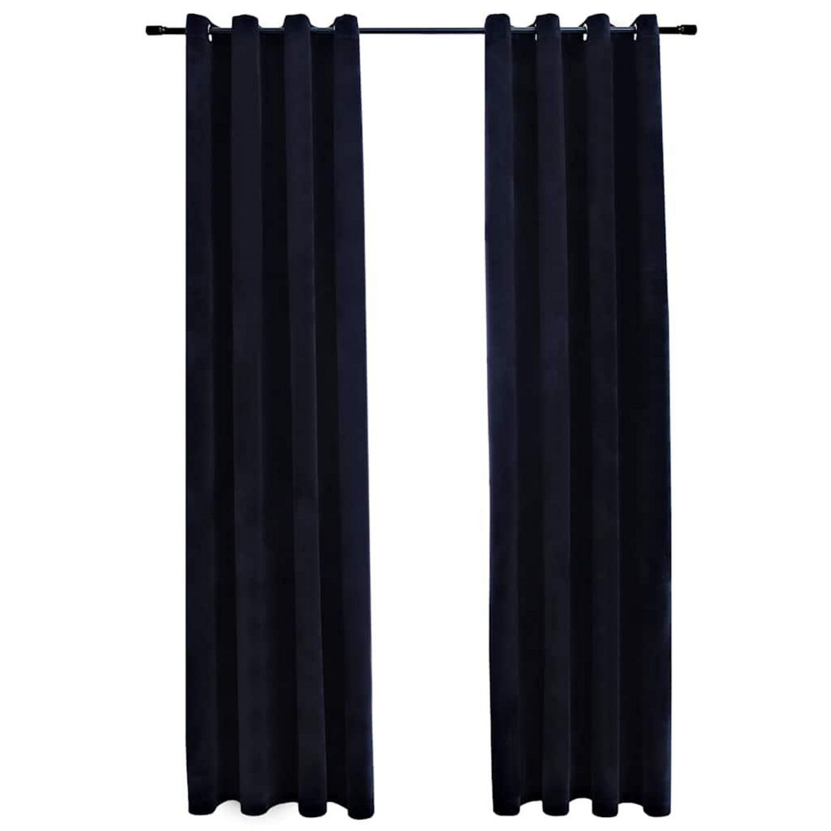 VIDAXL Rideaux occultants avec anneaux 2 pcs Velours Noir 140x245 cm