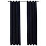 Voir la diapositive 2 : VIDAXL Rideaux occultants avec anneaux 2 pcs Velours Noir 140x245 cm