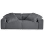 Voir la diapositive 1 : LISA DESIGN Richie - canapé droit 3 places avec double méridienne - assise profonde - en fausse fourrure côtelée
