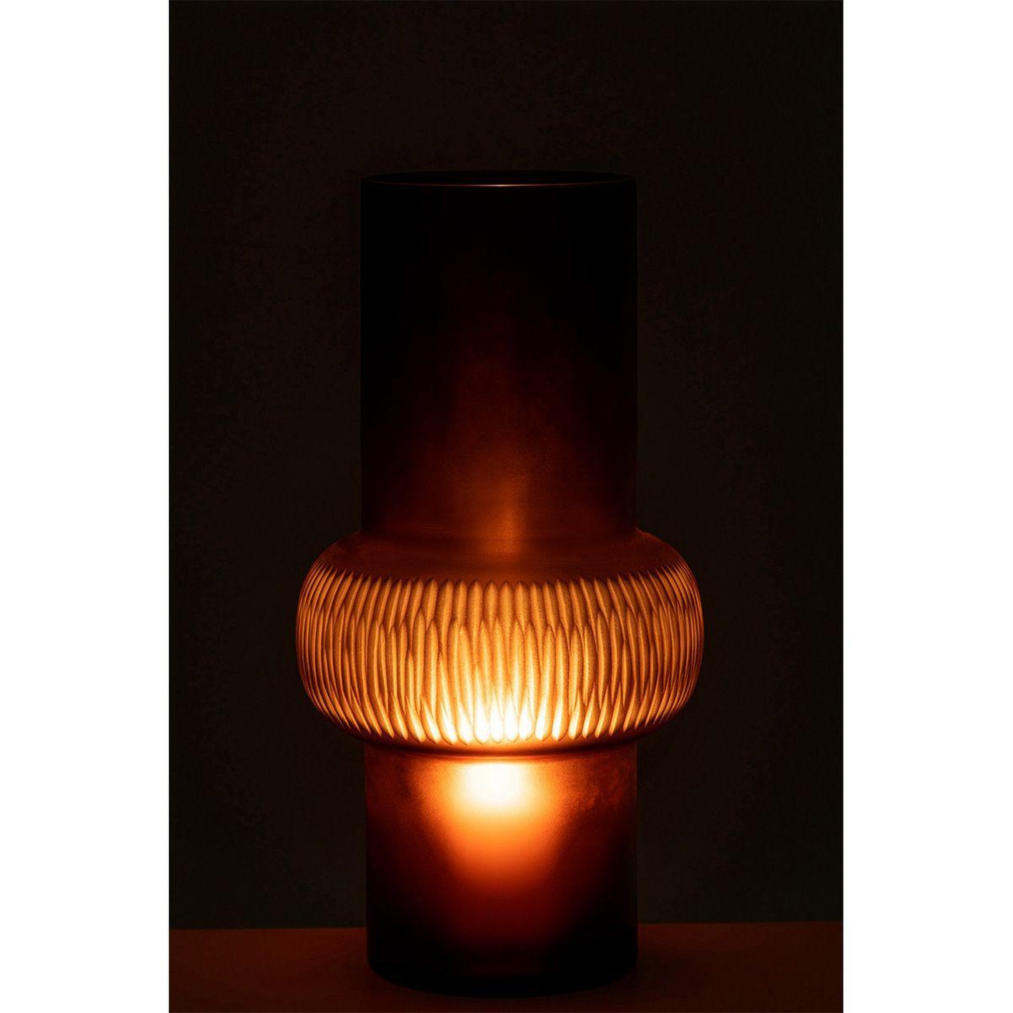 Voir la diapositive 3 : J-LINE Vase design ligne & boule  octave  41cm marron