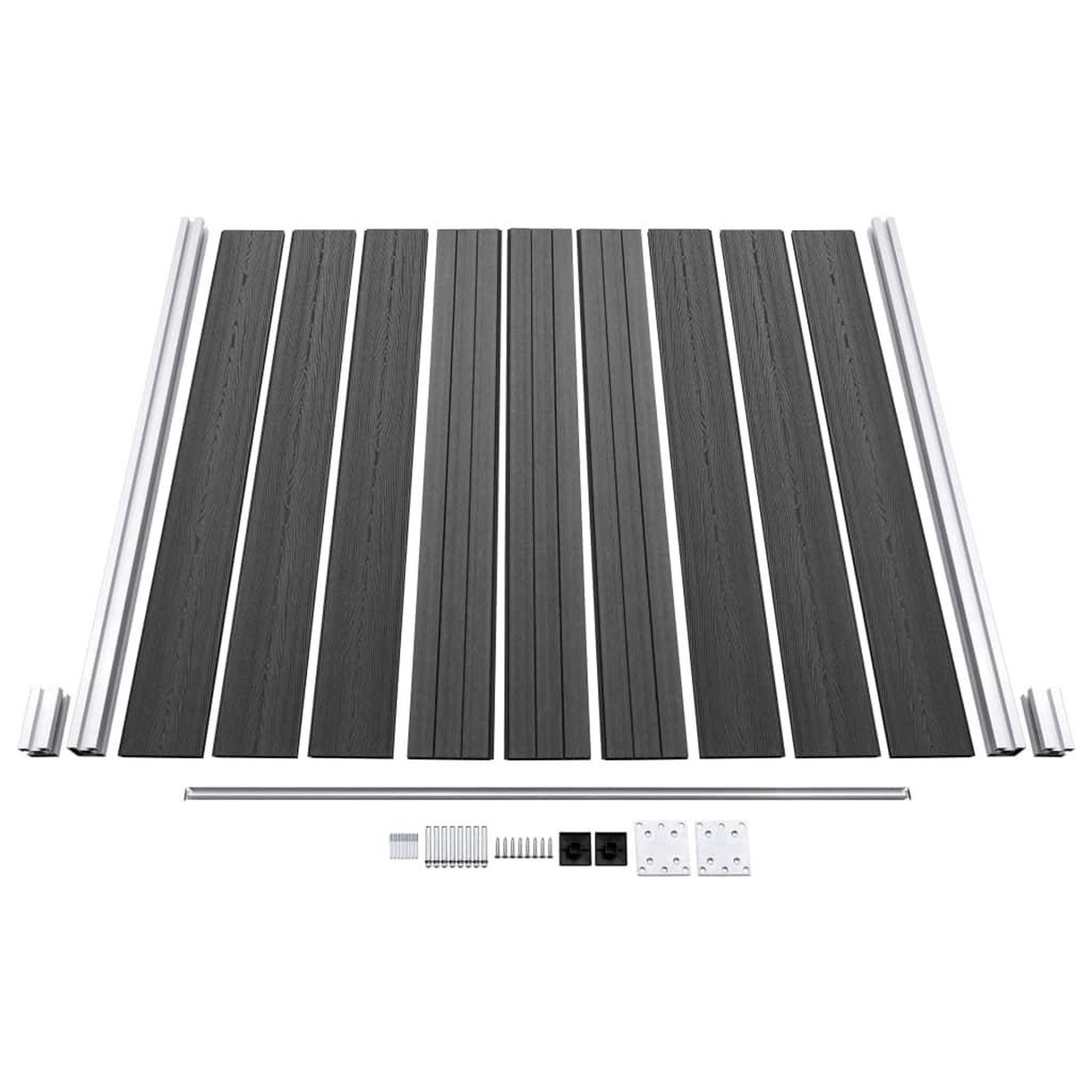 Voir la diapositive 5 : VIDAXL Ensemble de panneau de cloture WPC 872x186 cm Noir