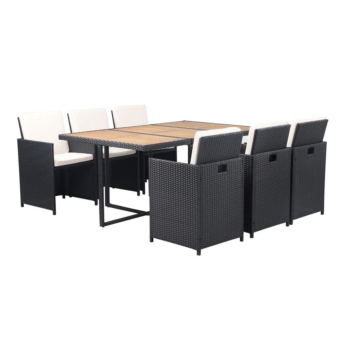 Salon de jardin 6 personnes en résine tressée KINGSTON