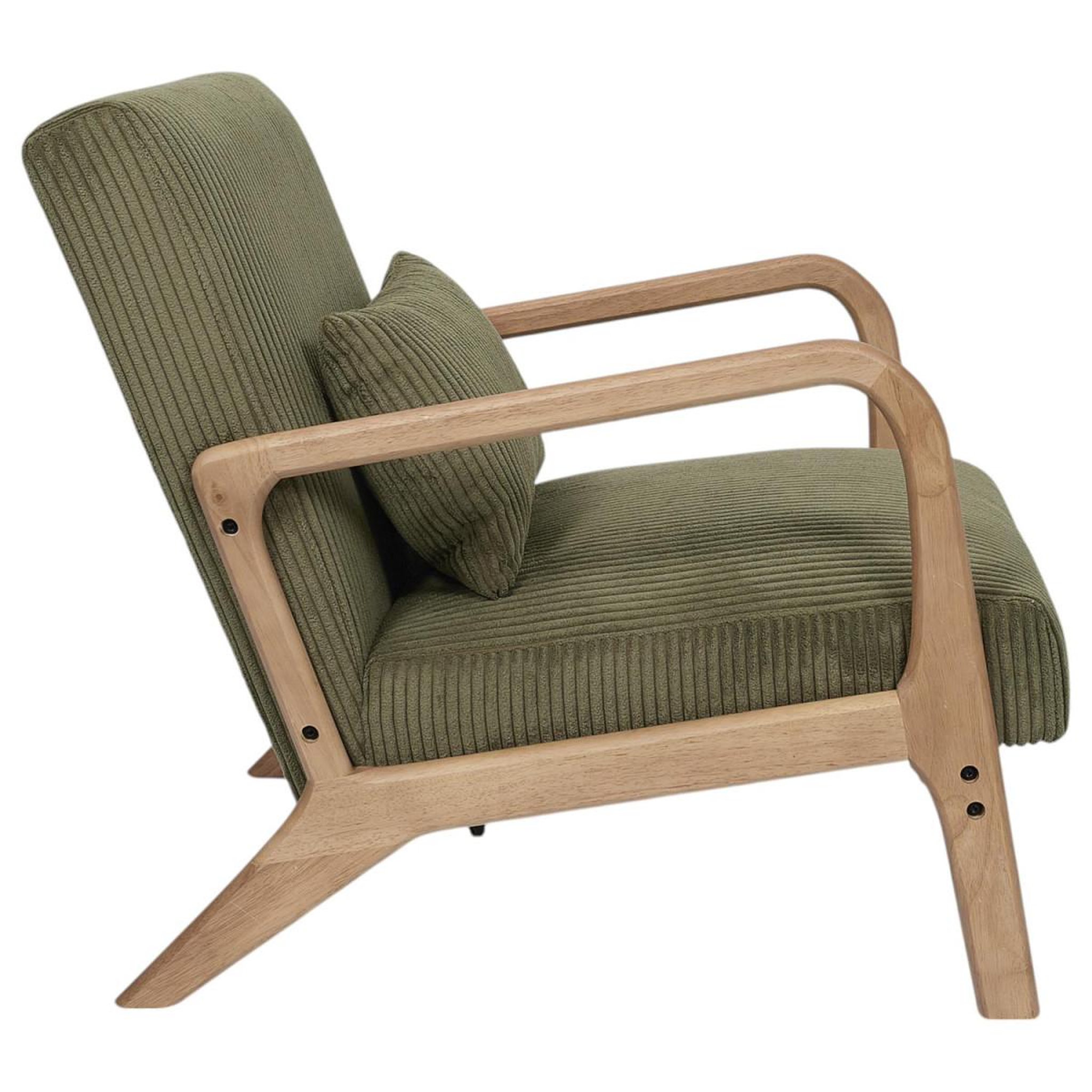 Voir la diapositive 2 : The Home Deco Factory Fauteuil côtelé design  scott  75cm vert