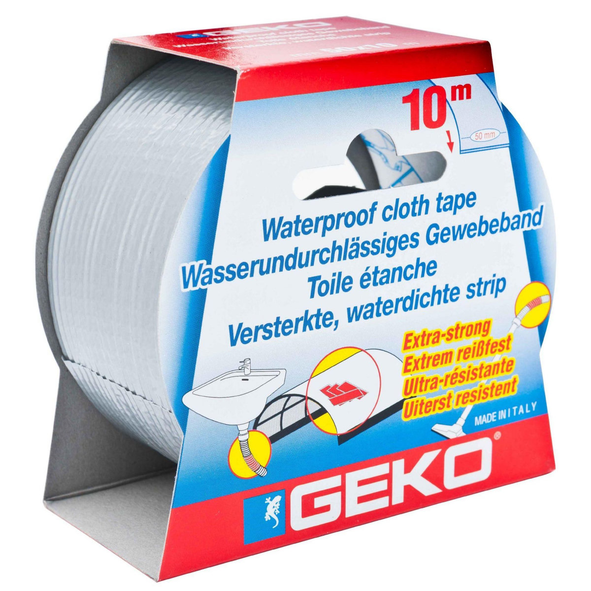 Geko Bande grise adhésive 10m x 5cm