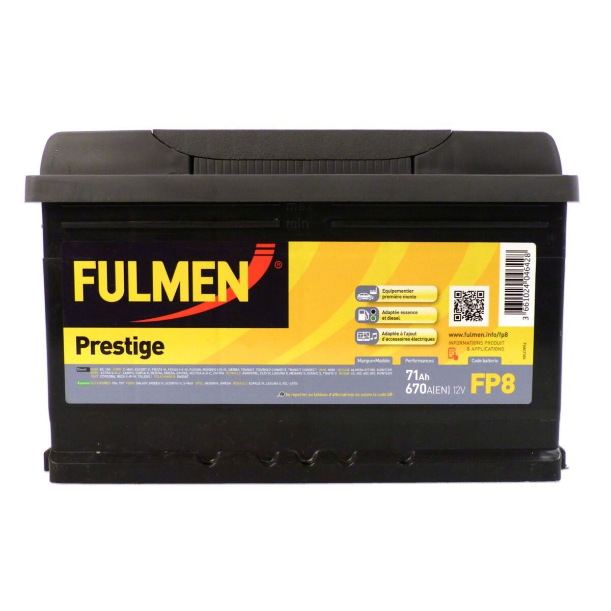 Fulmen Batterie prestige fulmen pour voiture 670A 71AHFP8